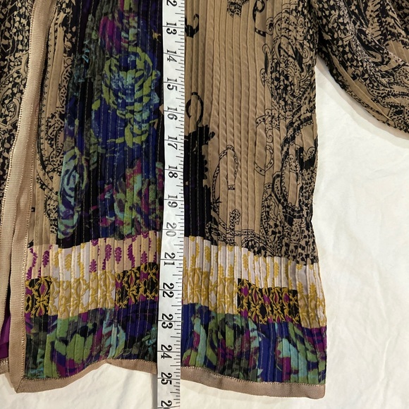 CHICOS Bohemian Print Accordion Pleated Cardigan 2 L - Picture 8 of 9